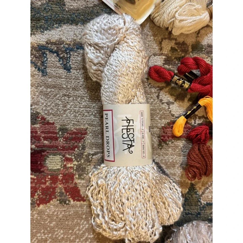 HKS DMC Broder Medicis “BLANC” Virgin Wool Thread VTG 570m plus Other Yarn LOT